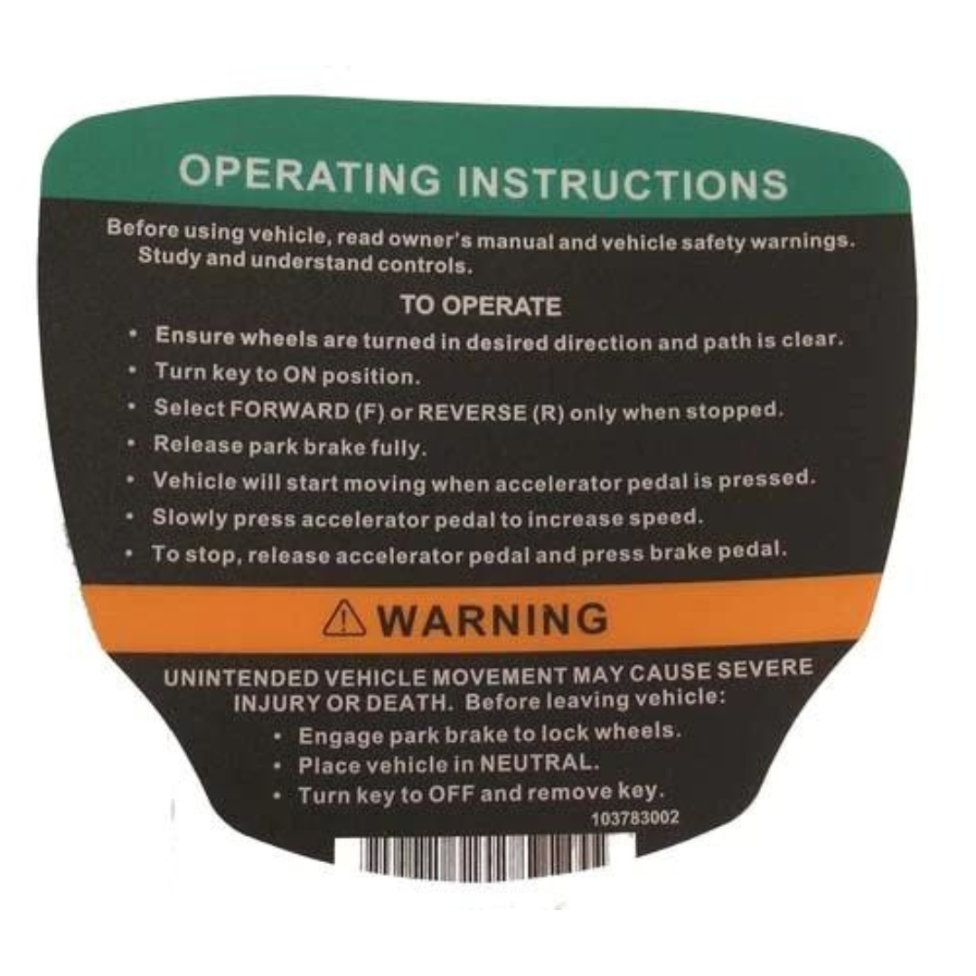 Decal - Club Car Precedent & Onward Steering