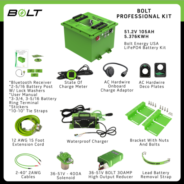 Bolt Energy Lithium Battery Bundle 105Ah Pro Kit