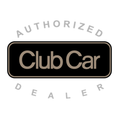 Authorized Club Car Dealership badge logo. Text reads "Authorized Club Car Dealership".
