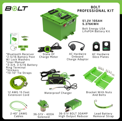 Bolt Energy Lithium Battery Bundle 105Ah Pro Kit