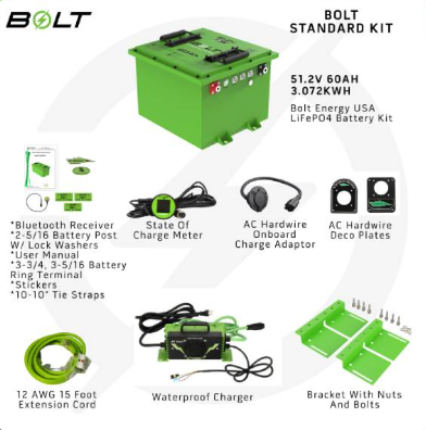 Bolt Energy Lithium Battery Bundle 60Ah Standard Kit