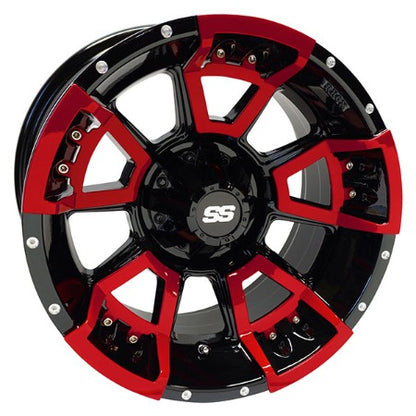 RHOX Gloss Black / 205 35R 12 W/Red Inserts